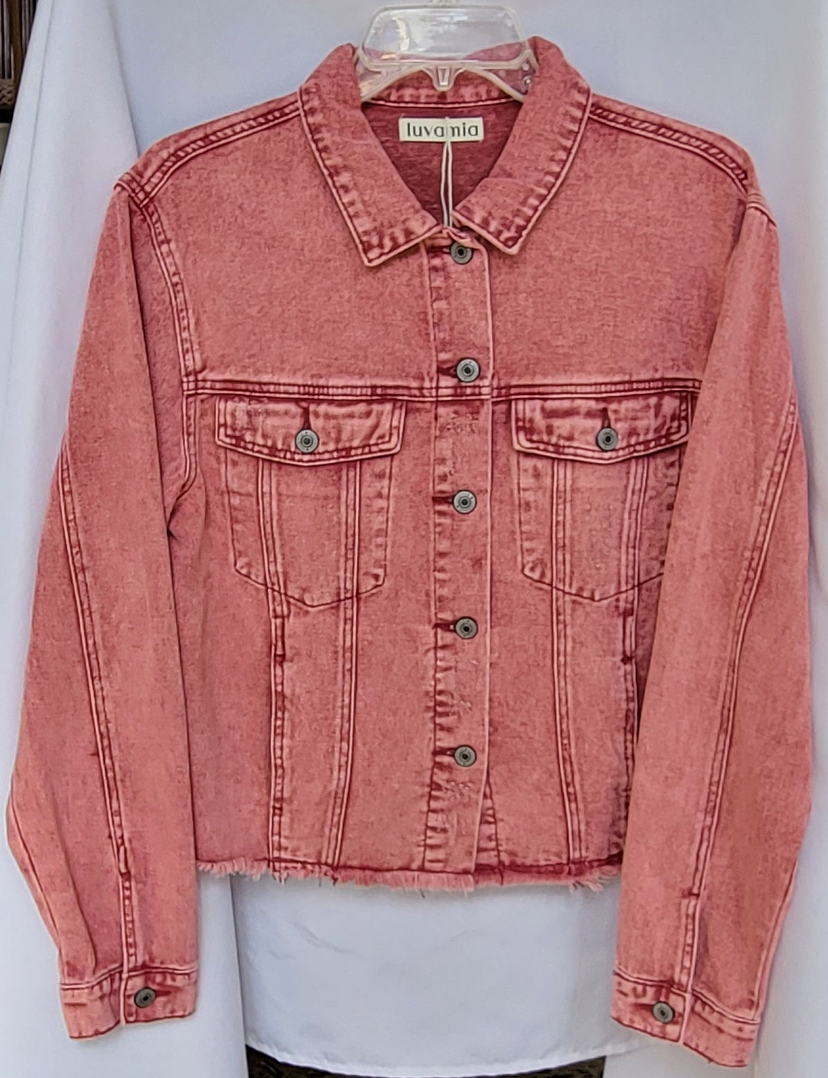 Denim Jacket - Pink Adult Large