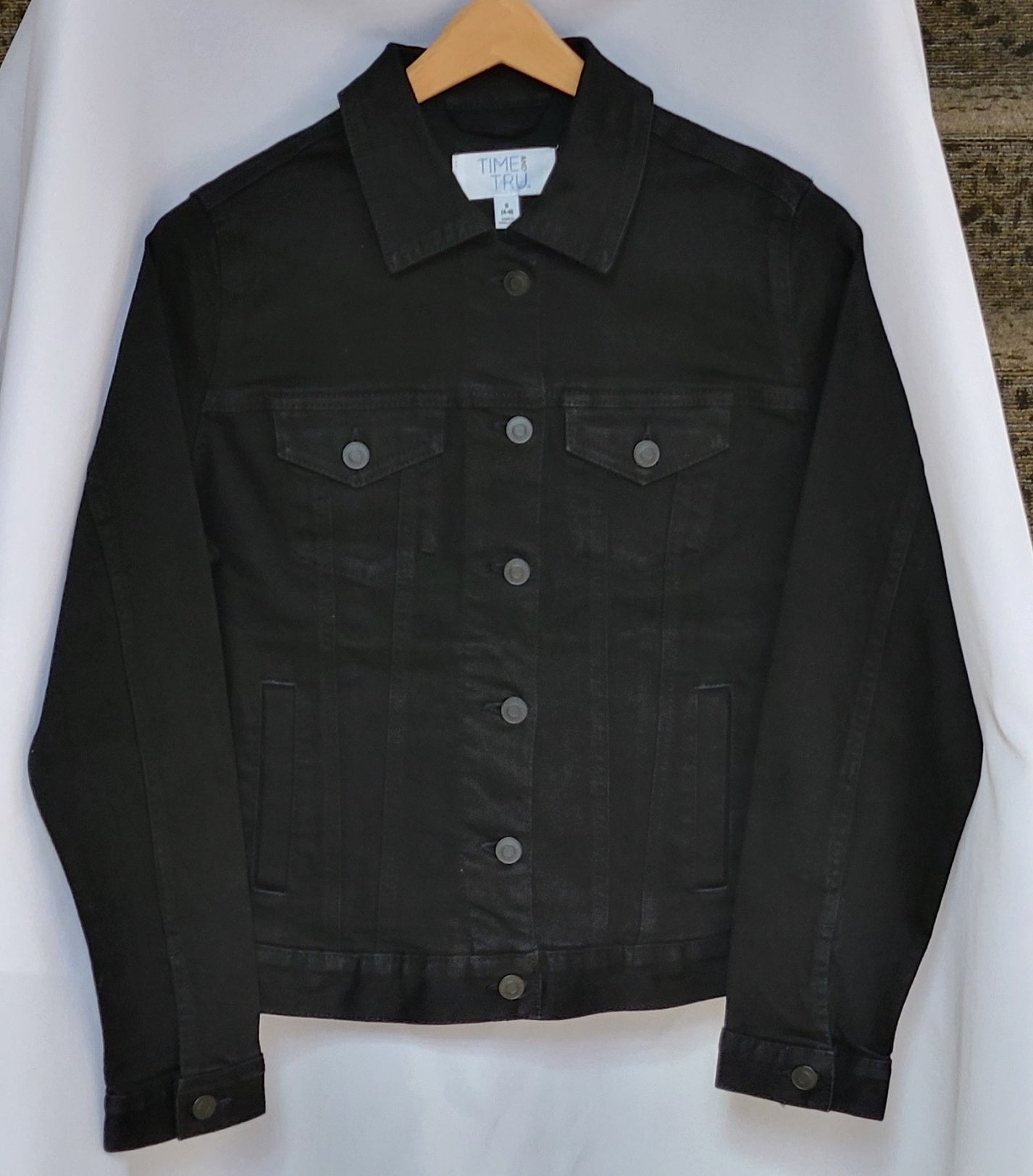Denim Jacket in Black, Adult Small