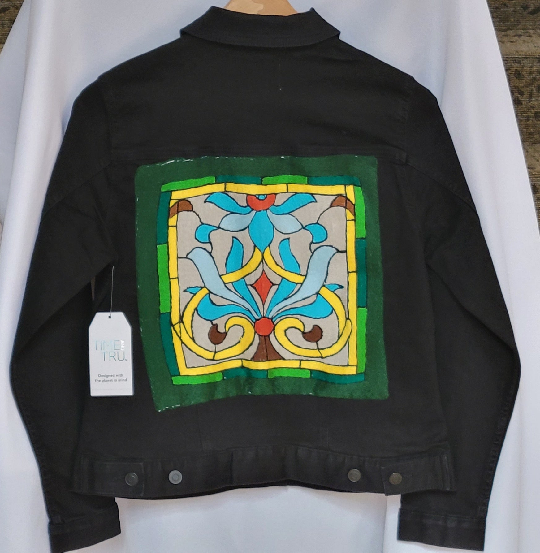 Denim Jacket in Black, Adult Small