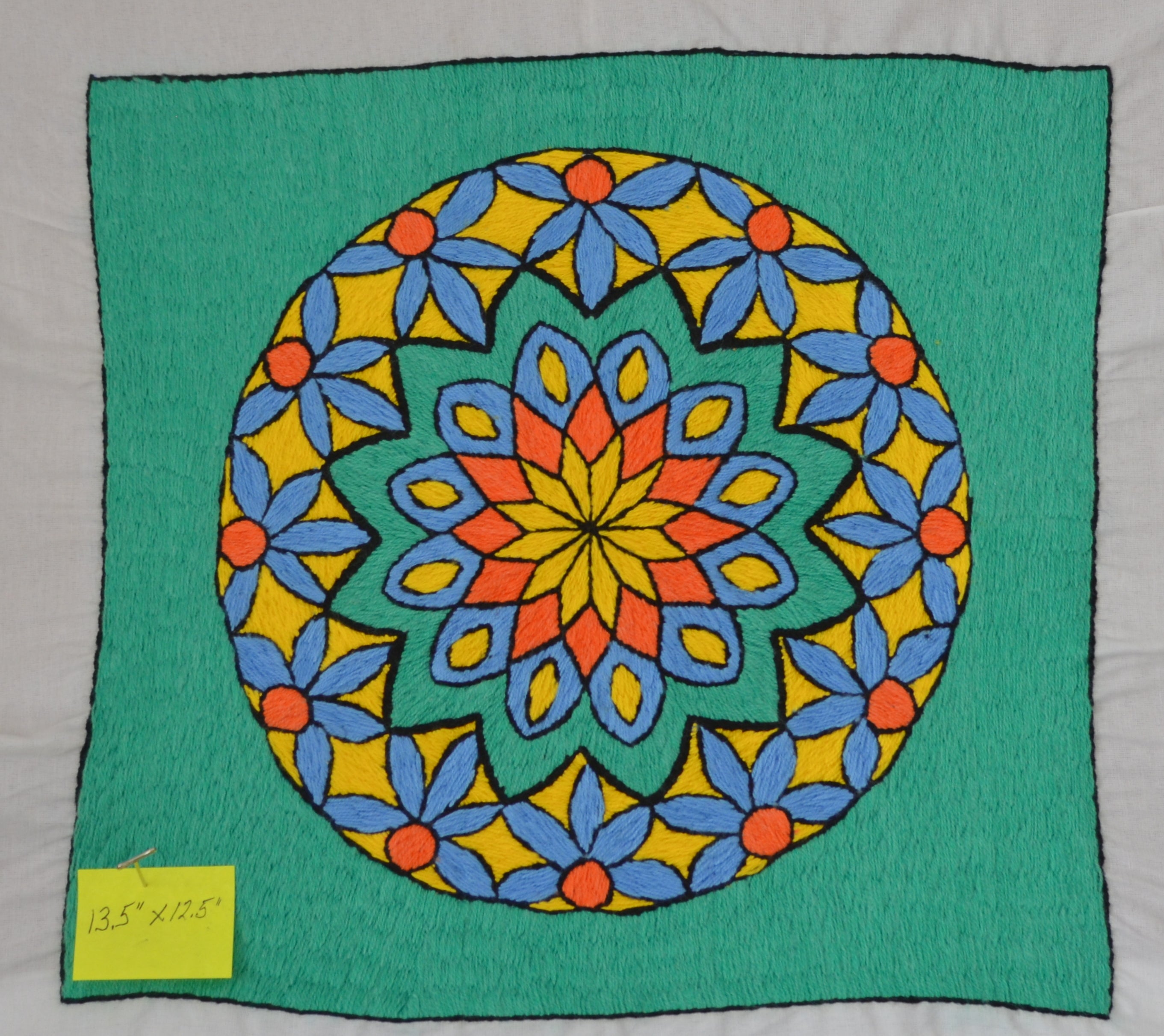 Embroidery "Flats" - Mandela on Aqua