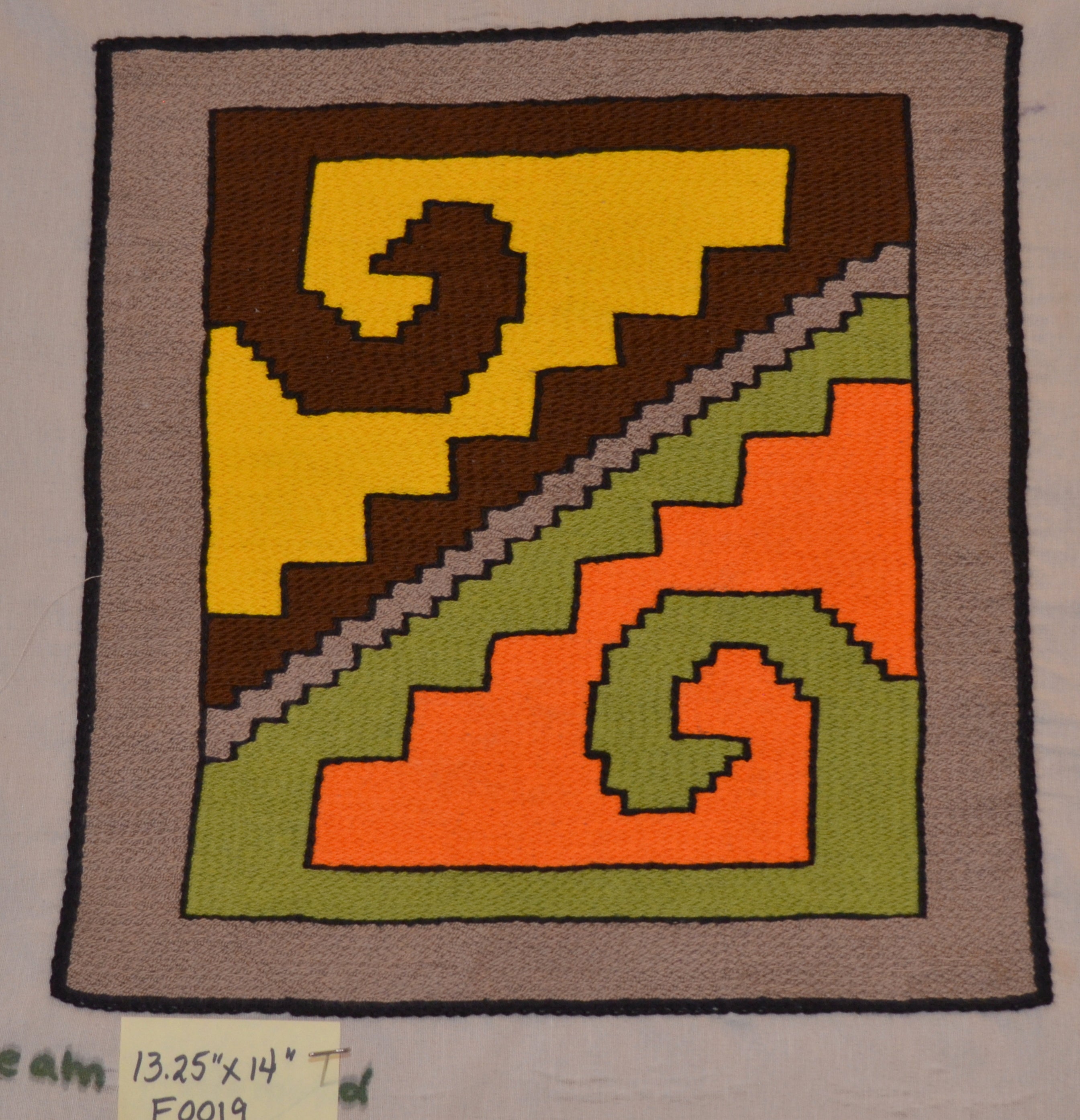 Embroidery "Flats" Geometric on light brown
